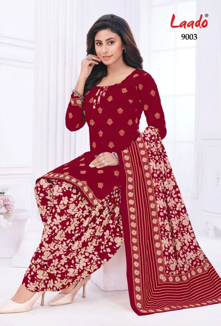 Laado Nadiya Patiyala Vol 9 Cotton Wholesale Salwar Suit Catalog — Wholesale Salwar Suits, MPA wholesale from Surat — view 9